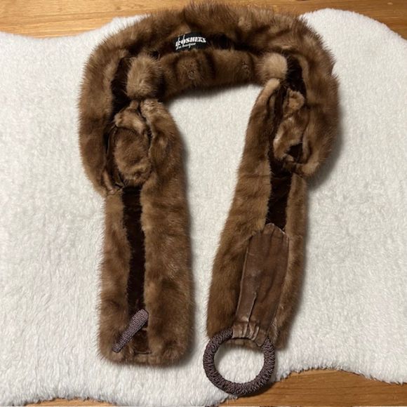 Vintage Rosheks du buque Womens Brown Mink Fur Wrap Scarf - Picture 6 of 11